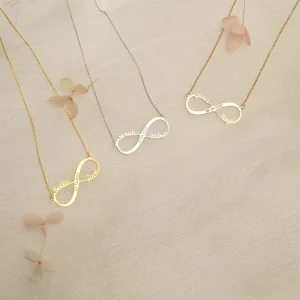 Personalized Infinity Name Necklaces with Date