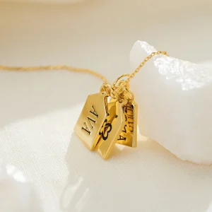 Custom Gold Name Tag Necklace