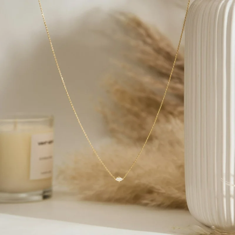 Single Gold Birthstone Necklace