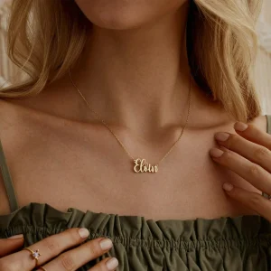 Dainty Name Necklace with Twist Chain