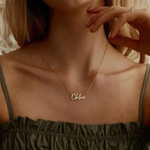 Dainty Name Necklace with Twist Chain