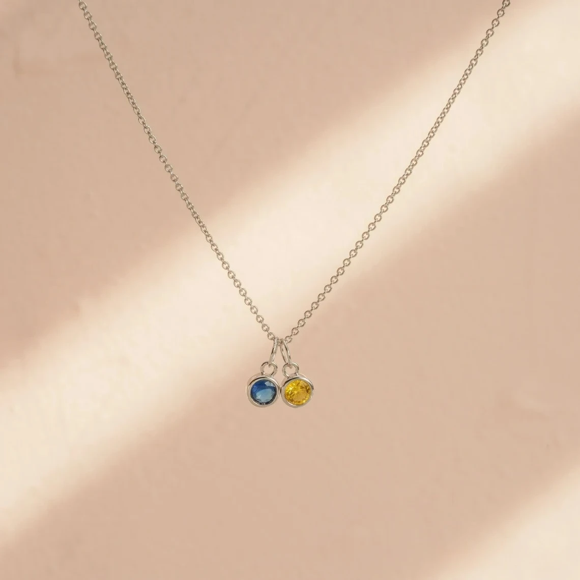 Custom 2 Birthstone Necklace