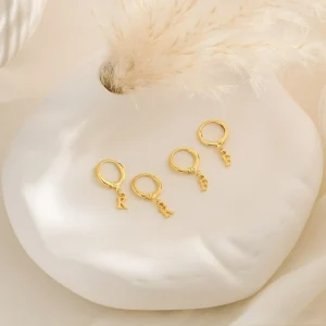 Custom Gold Initial Earrings