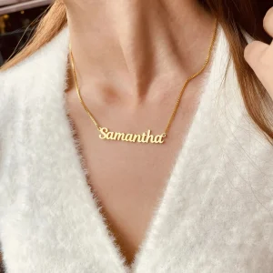 Custom Gold Infant Name Necklaces