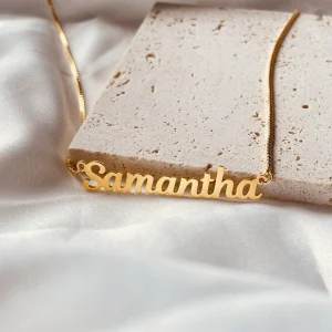 Custom Gold Infant Name Necklaces