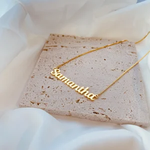 Custom Gold Infant Name Necklaces