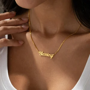 Custom Gold Infant Name Necklaces - Image 6