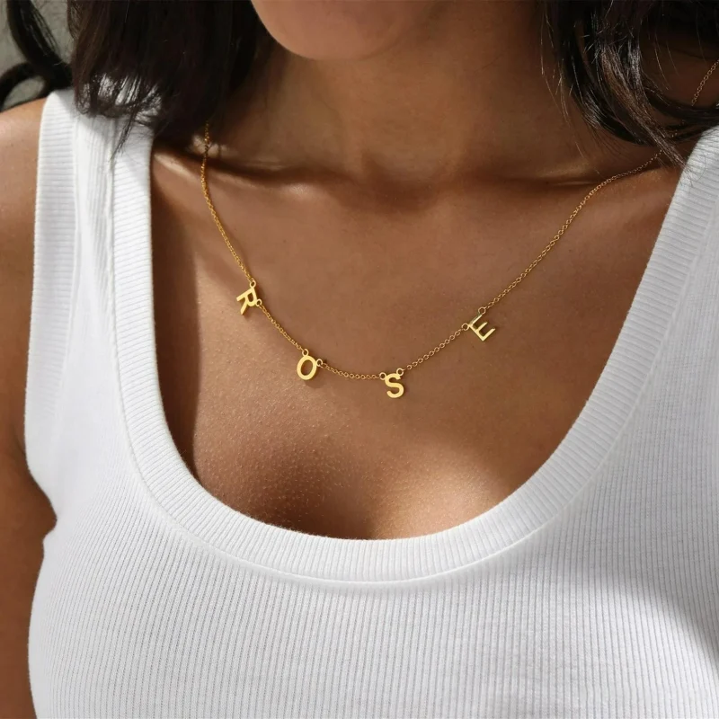 Custom Gold Dainty Initial Necklace