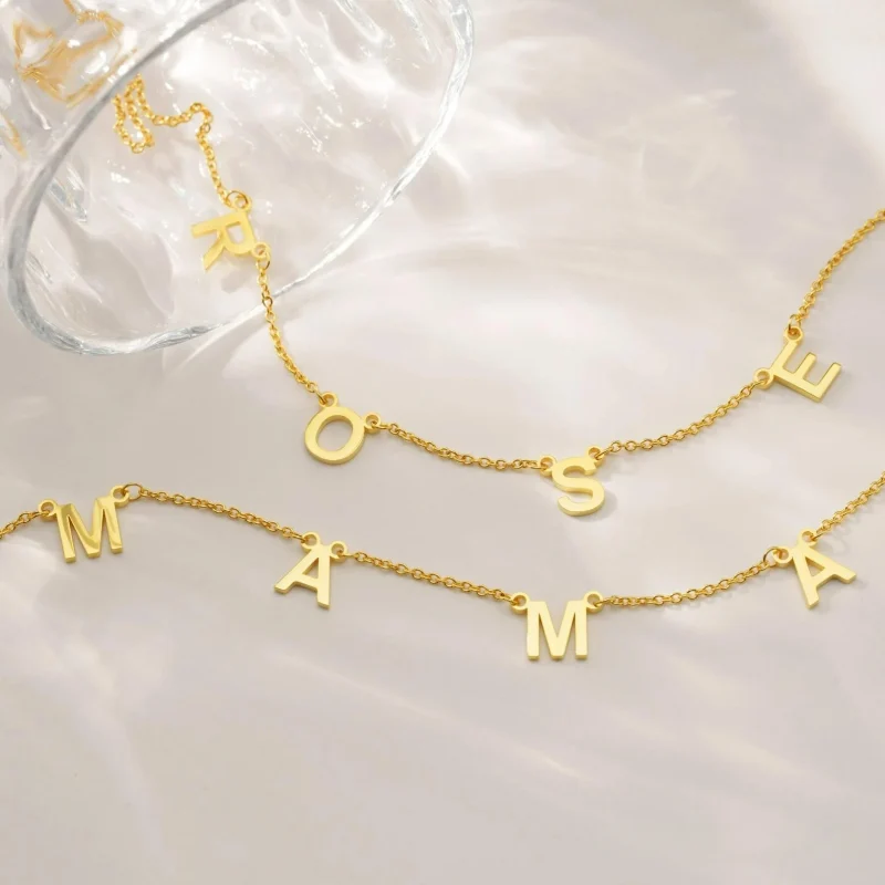 Custom Gold Dainty Initial Necklace