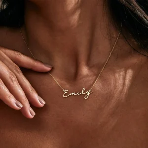 Custom Gold Cursive Name Necklace