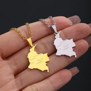 Colombia Map Necklace with Name