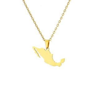 Mexico Map Necklace with Name