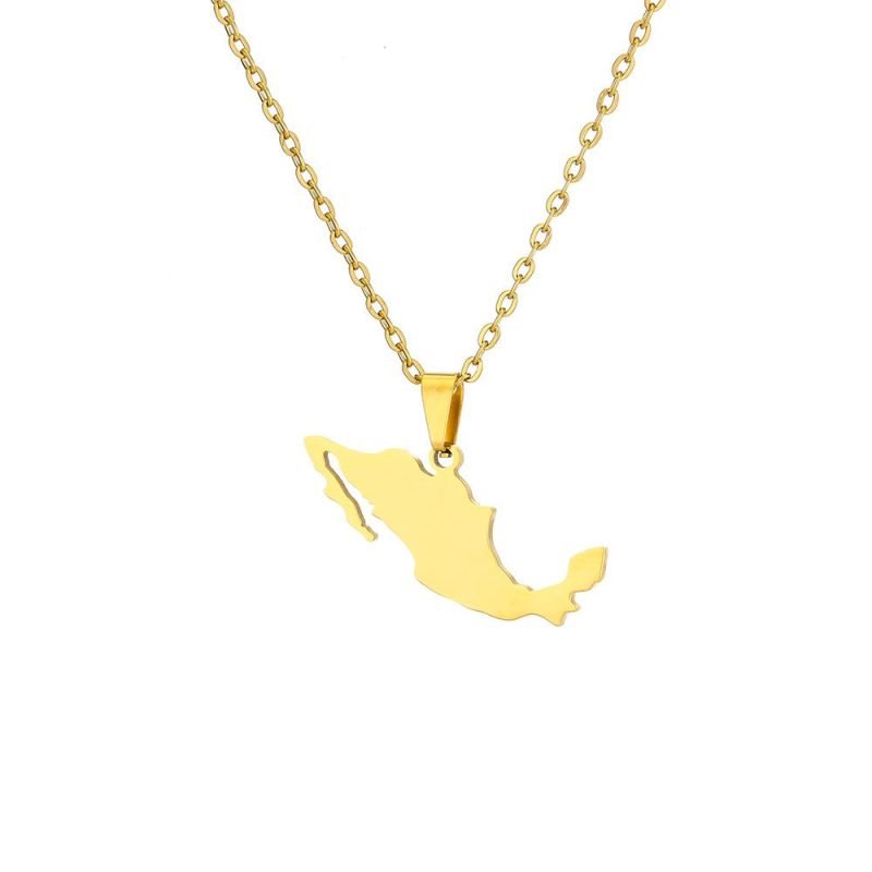 Mexico Map Necklace with Name