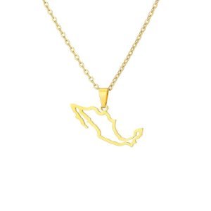 Mexico Map Necklace with Name