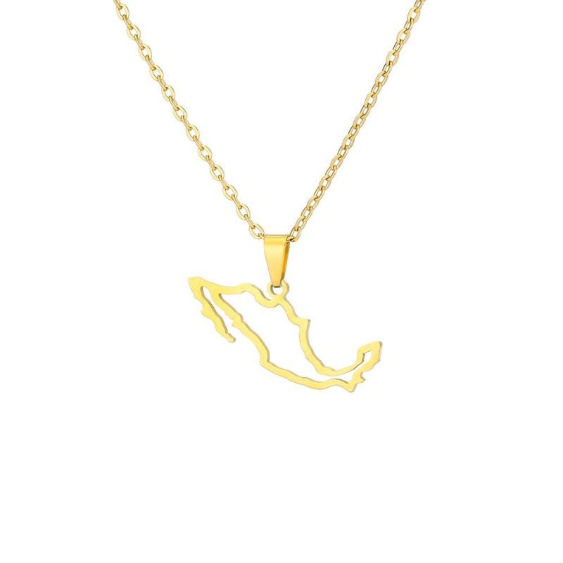 Mexico Map Necklace with Name