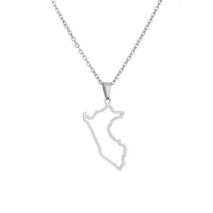 Peru Map Necklace with Name