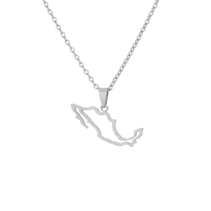 Mexico Map Necklace with Name