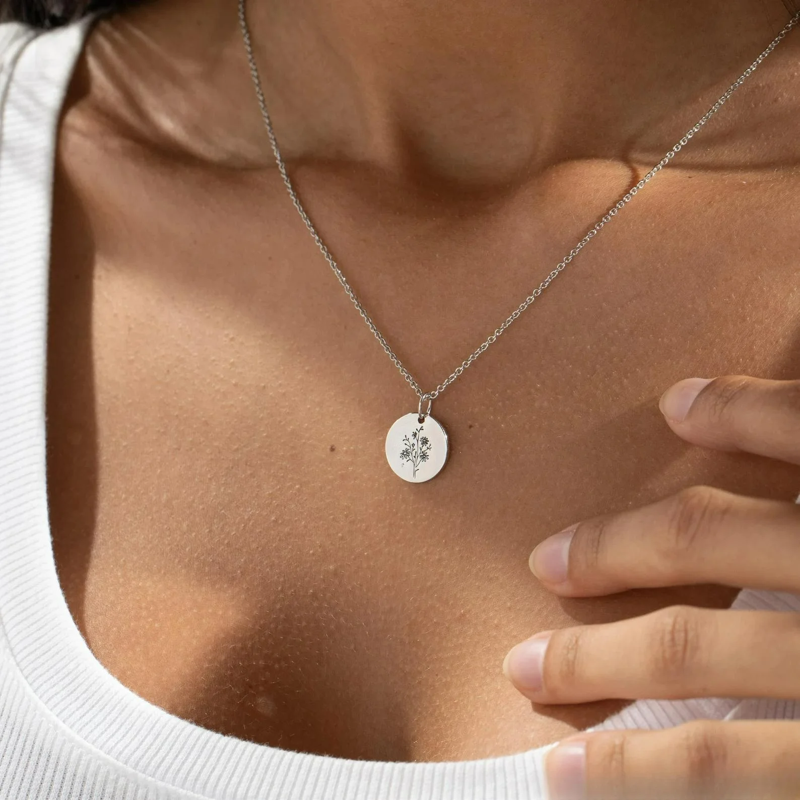 Custom July Birth Flower Necklace