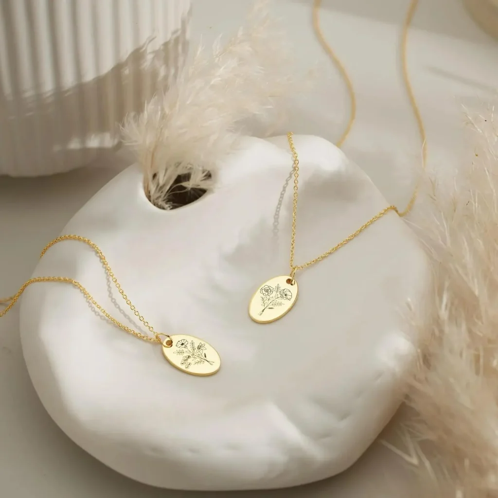 Custom Family Birth Flower Necklace