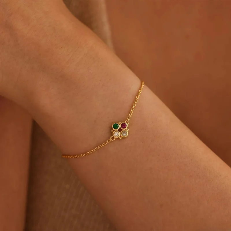 Custom December Multiple Birthstone Bracelet for Family