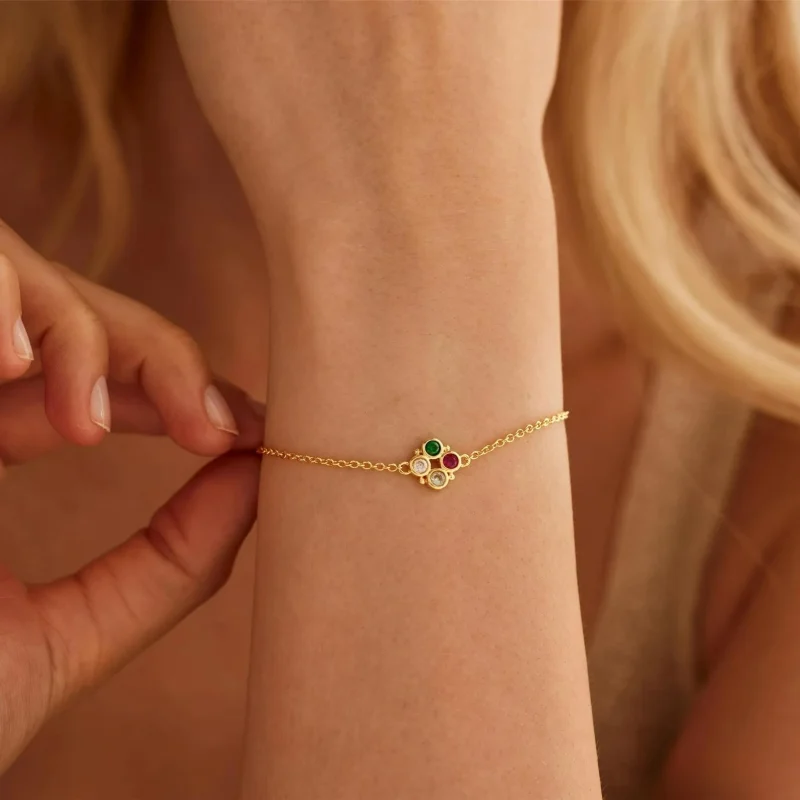 Custom December Multiple Birthstone Bracelet for Family