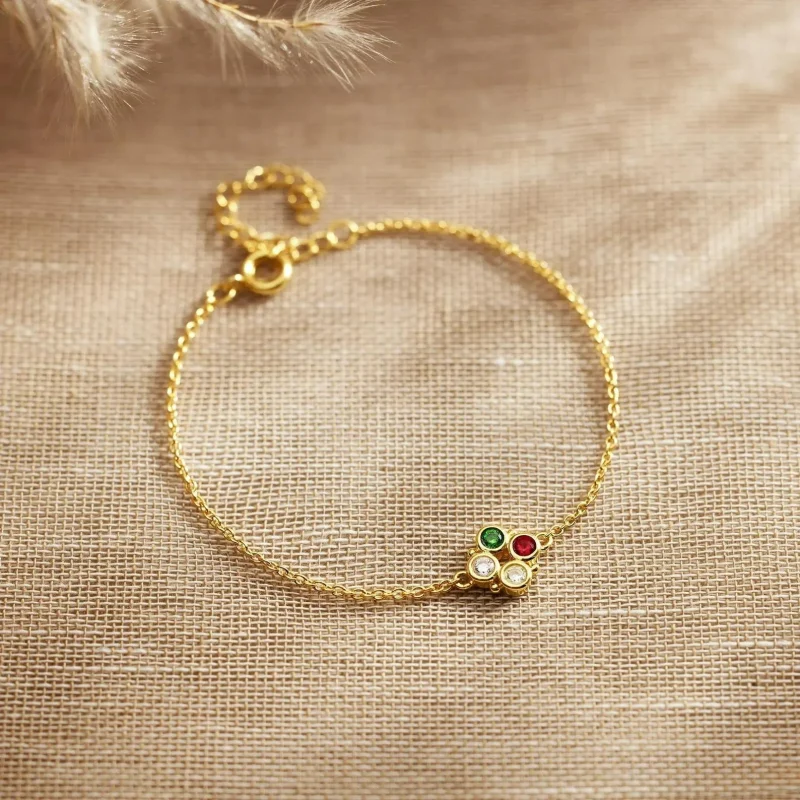 Custom December Multiple Birthstone Bracelet for Family