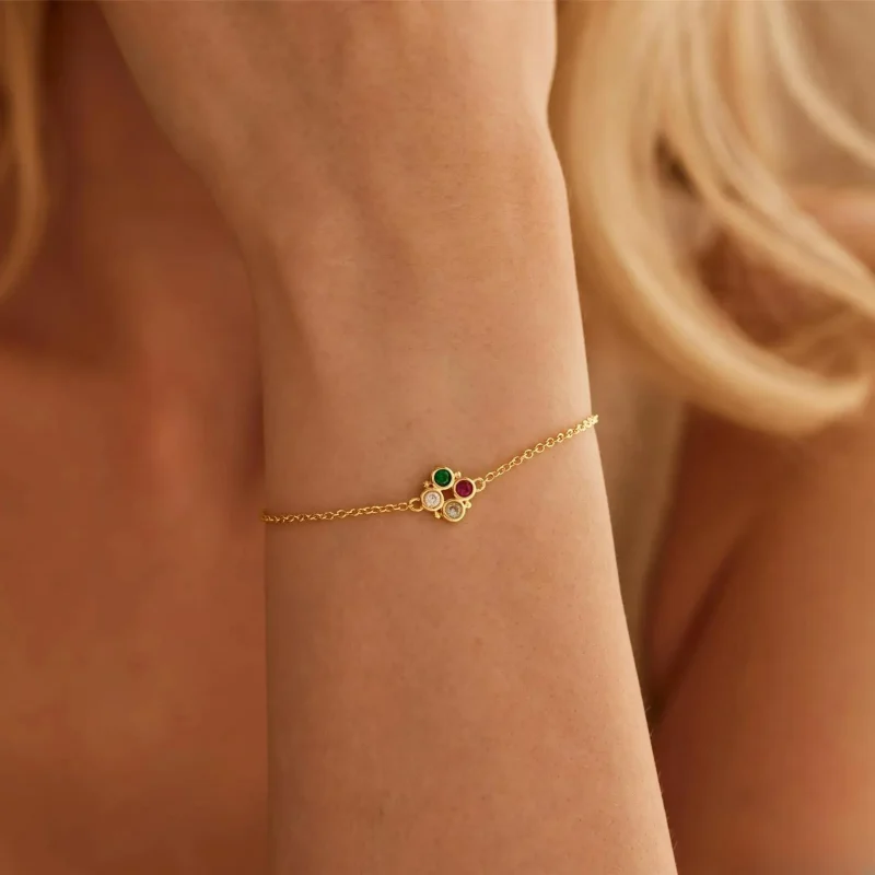 Custom December Multiple Birthstone Bracelet for Family